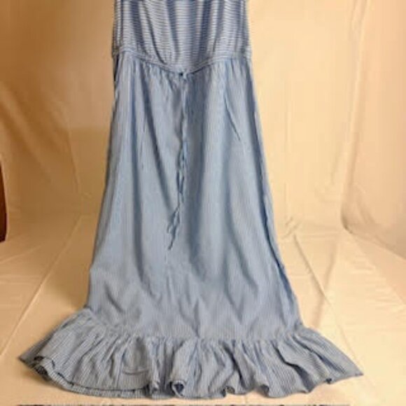 Style & Co. NWT Off-Shoulder Blue Stripe Ruffle Hem Maxi Dress – Size XL - Picture 4 of 9
